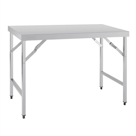 Vogue Table pliante en acier inoxydable poli