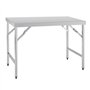 Vogue Table pliante en acier inoxydable poli