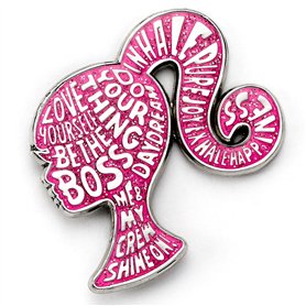 Barbie Pin's en émail avec silhouette scintillante – Rose