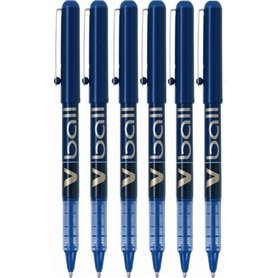Pilot VB5 Bleu V Ball Fin Style À Bille Stylos Pointe En Métal 0.5mm pointe 0.3mm Ligne Encre Liquide (Lot De 6) BL-VB5