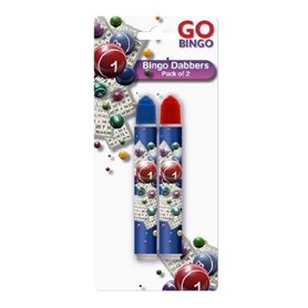 Bingo Dabbers Lot de 2 tickets de jeu anti-goutte Rouge et bleu