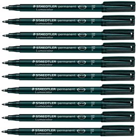 Staedtler Lumocolor Lot de 3 marqueurs permanents Pointe fine Étanche Résistant aux frottement Séchage rapide Pour CD DVD OHP No