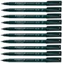 Staedtler Lumocolor Lot de 3 marqueurs permanents Pointe fine Étanche Résistant aux frottement Séchage rapide Pour CD DVD OHP No