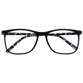 OPULIZE Arc Lunettes de Lecture Monture Carrées Minces Élégantes Charnières à Ressort Anti-Rayures Noir Branches à Motif Hommes