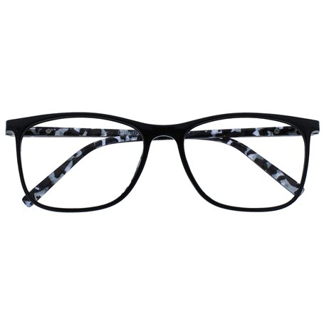 OPULIZE Arc Lunettes de Lecture Monture Carrées Minces Élégantes Charnières à Ressort Anti-Rayures Noir Branches à Motif Hommes