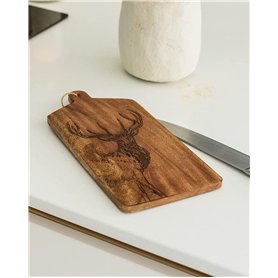 Marco Paul Planche à fromage en bois avec motif cerf - Plateau de service rustique pour fromage