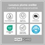 HOMESCAPES Lot de 4 Oreillers naturels en Plumes de Canard Ultra gonflants et Moelleux, 50 x 75 cm