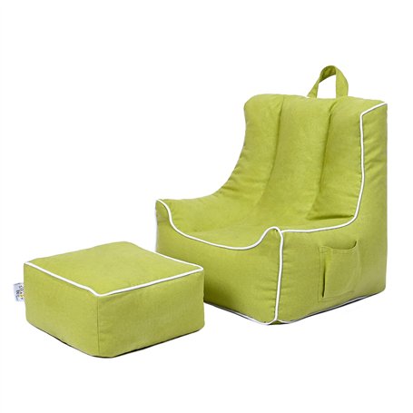 Ready Steady Bed Pouf poire pour enfant avec repose-pieds | Fauteuil ergonomique pour enfants | Mobilier confortable pour enfant