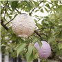 Lights4fun Lot de 3 Lampions Solaires Pastels en Tyvek avec LED Blanc Chaud de Diamètre 20cm pour Exterieur