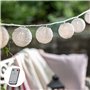 Lights4fun Guirlande Lumineuse Raccordable à 20 Lampions Blancs avec LED Blanc Chaud Décoration d'Été Pour l'Intérieur et l'Exté