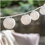 Lights4fun Guirlande Lumineuse Raccordable à 20 Lampions Blancs avec LED Blanc Chaud Décoration d'Été Pour l'Intérieur et l'Exté