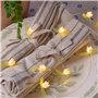 Lights4fun Guirlande Lumineuse avec Fleurs Roses et 20 LED Blanc Chaud à Piles avec Minuterie Résistante aux Intempéries Décorat