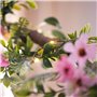 Lights4fun Guirlande de Printemps Pré-Illuminée de 1,8 m avec Feuillage et Fleurs Artificiels et 20 LED Blanc Chaud à Piles avec