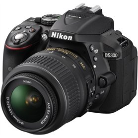 Nikon D5300 Digital SLR Camera with 18-55mm VR Lens Kit - Black (24.2 MP) 3.2 inch LCD with Wi-Fi and GPS (Certified Refurbished