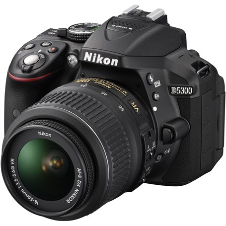 Nikon D5300 Digital SLR Camera with 18-55mm VR Lens Kit - Black (24.2 MP) 3.2 inch LCD with Wi-Fi and GPS (Certified Refurbished