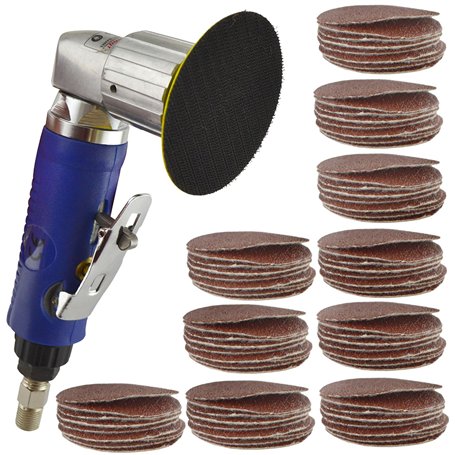 2" de l'air et de l'angle Meuleuse Ponceuse polisseuse Pack 100 grain de ponçage mixte Autoagrippantes Pads
