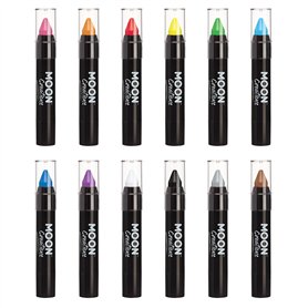Bâton de Peinture pour Visage / Crayon de Couleur pour le Maquillage du Visage & Corps par Moon Creations - 3.5g - Assortiment d