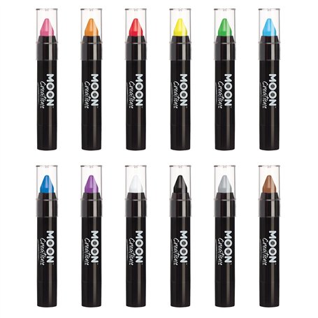 Bâton de Peinture pour Visage / Crayon de Couleur pour le Maquillage du Visage & Corps par Moon Creations - 3.5g - Assortiment d