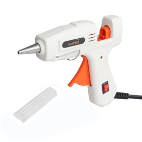 KATSU Pistolet à Colle Chaude 20W avec 12 Bâtons de Colle 7 mm x 150 mm Chauffage Rapide Pistolet Colle pour DIY l'Artisanat