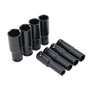 KATSU 1/2" Jeu de Douilles Profondes Impact 10 Pièces 8mm-24mm Métrique Clé Jeu de Douilles à Chocs Profondes, Outil de Réparati