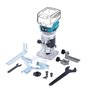 KATSU FIT-BAT 18V/21V Brushless Affleureuse à Bois Défonceuse sans Fil Routeur Menuisiers Outil avec Base, 3 Mandrins 1/4", 6 mm