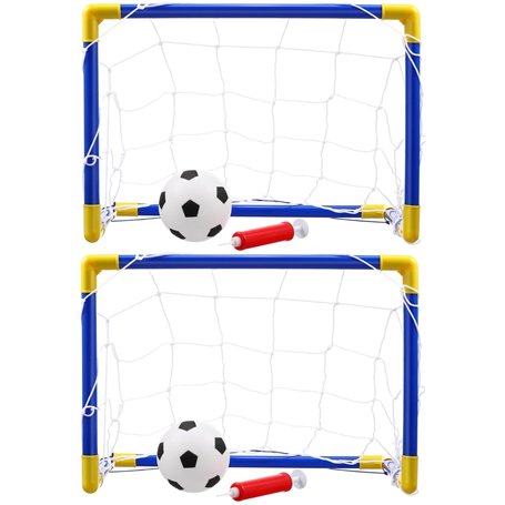 Lot de 2 mini buts de football pour enfants – But de football junior avec filet