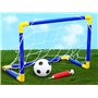 Lot de 2 mini buts de football pour enfants – But de football junior avec filet, ballon et pompe – Idéal pour le jardin et l'int