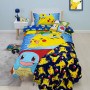 Parure de lit Simple Pokémon sous Licence Officielle rétro | Parure de lit réversible Double Face avec taie d'oreiller Assortie 