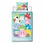 Character World Squishmallows Parure de lit Simple sous Licence Officielle Flash | Parure de lit réversible Double Face avec tai