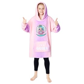 L.O.L. Surprise! Pull Plaid Enfant Fille - Pull Oversize en Polaire