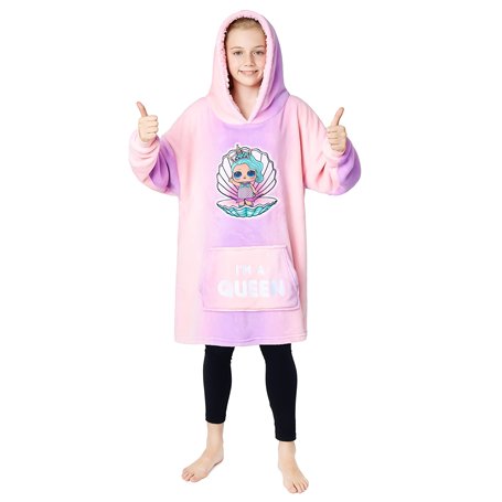 L.O.L. Surprise! Pull Plaid Enfant Fille - Pull Oversize en Polaire