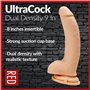Prowler - Ultra Cock Gode double densité avec boules de 22,86 cm - Dong réaliste avec base ventouse - 17,78 cm insérable