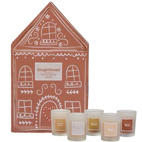 eBoutik - Lot de bougies votives parfumées en pain d'épices dans une boîte en pain d'épices – Coffret cadeau de remplissage ou d