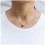 Philip Jones Ensemble collier et boucles d'oreilles avec pierre de naissance de juillet (rubis) créés avec des cristaux Zircondi