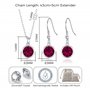 Philip Jones Ensemble collier et boucles d'oreilles avec pierre de naissance de juillet (rubis) créés avec des cristaux Zircondi