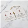 Philip Jones Ensemble collier et boucles d'oreilles avec pierre de naissance de juillet (rubis) créés avec des cristaux Zircondi