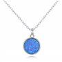 Philip Jones Collier Opale Bleue Synthétique Plaqué Argent