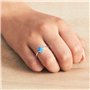 Philip Jones Bague en opale bleue synthétique avec carte de citation