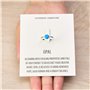 Philip Jones Bague en opale bleue synthétique avec carte de citation