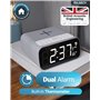 Majority Darwin Radio et Radio-Réveil avec Chargement sans Fil | Réveil Matin avec Thermomètre | Haut-parleurs 12W Alarm Clock |