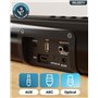 Majority Naga 60 Barres de Son Bluetooth Murale pour TV | Son 3D Home Cinema avec 120W et 2.1 Enceintes | Connexions HDMI, AUX, 