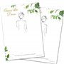 Lot de 20 Guess The Dress – Jeu pour enterrement de vie de jeune fille – Motif botanique – Certificat de gagnant inclus