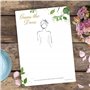 Lot de 20 Guess The Dress – Jeu pour enterrement de vie de jeune fille – Motif botanique – Certificat de gagnant inclus