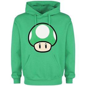 Super Mario 1 - Champignon Up Homme Sweat-Shirt à Capuche Vert M