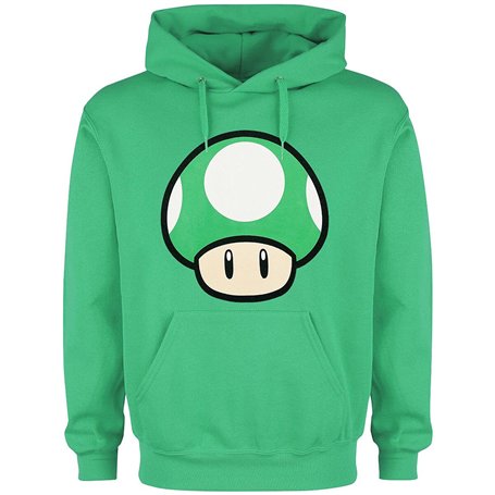 Super Mario 1 - Champignon Up Homme Sweat-Shirt à Capuche Vert M