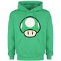 Super Mario 1 - Champignon Up Homme Sweat-Shirt à Capuche Vert M