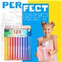 KreativeKraft Feutres Coloriage Enfants Pochette 120 Feutres Coloriage Lavables Pointe Large Couleurs Assorties Coffret