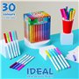KreativeKraft Feutres Coloriage Enfants Pochette 120 Feutres Coloriage Lavables Pointe Large Couleurs Assorties Coffret