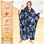 Disney Pull Plaid Femme Stitch Plaid à Manche en Polaire Sweat Poncho Polaire Oversize Long Taille Unique Adulte Ado