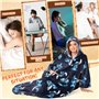 Disney Pull Plaid Femme Stitch Plaid à Manche en Polaire Sweat Poncho Polaire Oversize Long Taille Unique Adulte Ado